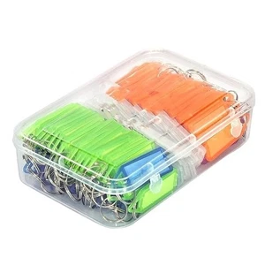 Multicolor Keyring & Keychain with Name Tag Labels Assorted Keychain 100 pcs - Picture 1 of 7