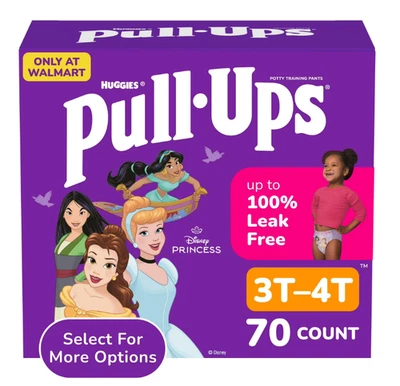 Calças de treino Pull-Ups para meninas, 3T-4T (32-40 libras), 70 unidades - Imagem 1 de 4