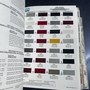 1992-1998 PPG CORPORATE PAINT CHIP COLOR CHARTs IMPORT CAR IN BINDER - Picture 1 of 14