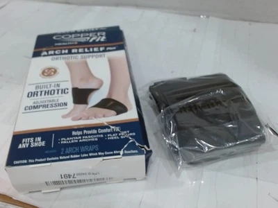 NewMissingBox - Copper Fit Health/Arch Relief Foot Wrap, Black,One Size Fits All - Image 1 of 4