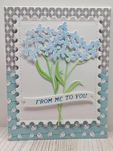 Handmade Greeting Card Keepsake Quality ocbrandy from me to you blue flowers - Picture 1 of 2