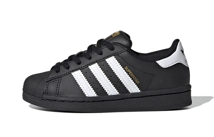Size 2.5 (PS) - adidas Superstar Low Black - EF5394