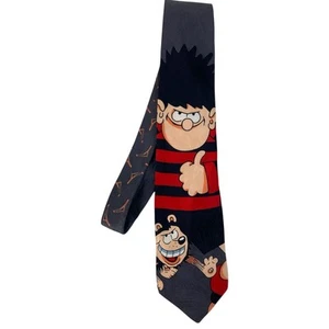 Vintage Dennis The Menace Tie Rack Grey Red Black Novelty Neck Tie 1995 Used - Picture 1 of 4