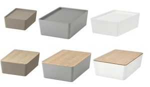 NUEVO IKEA KUGGIS Caja de Almacenamiento de Plástico con Tapa - Organizador de Oficina en Hogar 18x26x8cm - Imagen 1 de 23