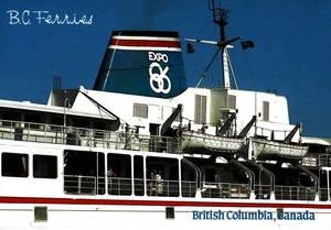 B.C. Ferry Fleet Linking Vancouver Island W/B.C.Continental Ship Postcard - Picture 1 of 2