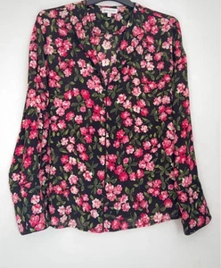 Blusa floral negra Warehouse talla 10 - Imagen 1 de 6
