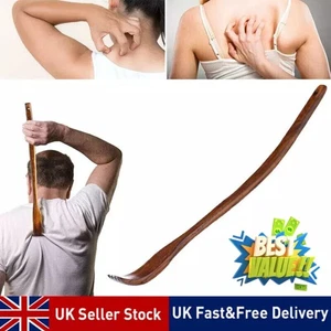 Pratical Convenient Anti Itching Wooden Back Scratcher Extended Curved Handle - Picture 1 of 7