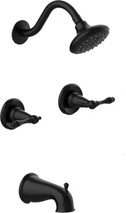 Design House 595686 Oakmont Classic Bath and Shower Trim with Matte Black - Picture 1 of 10