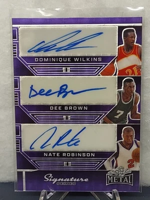 NBA Legends Triple AUTO D. WILKINS D. BROWN N. ROBINSON 2024 Leaf Metal 1/1 !! - Image 1 of 2