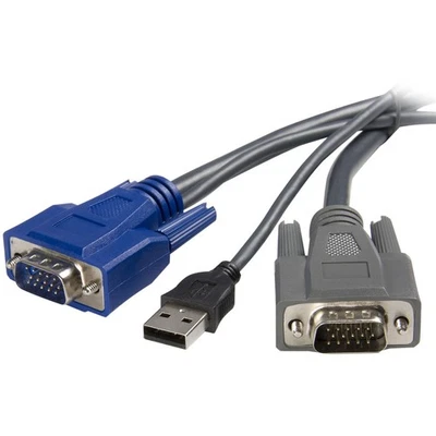 StarTech.com 6 ft Ultra-Thin USB VGA 2-in-1 KVM Cable (SVUSBVGA6) 6 ft/2 m - Image 1 of 3