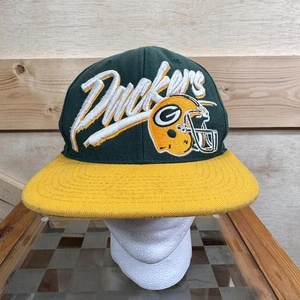 Vintage Green Bay Packers Hat Cap Snap Back NFL Football Script Mens 90s - Picture 1 of 11