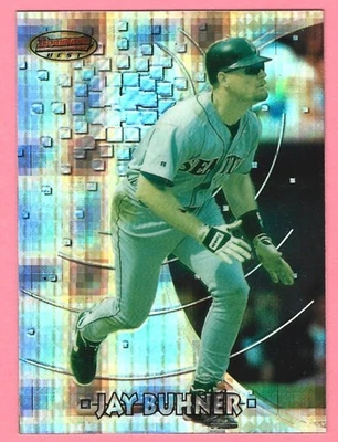 Bowman's Best Atomic Refractor #17 1997 Jay Buhner Seattle Mariners MLB casi nuevo Foto 1 de 2