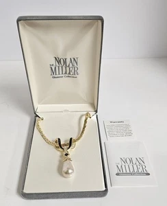 NIB NOLAN MILLER NEWPORT CRYSTAL & FAUX PEARL Necklace ENSEMBLE PENDANT CHAIN  - Picture 1 of 7