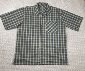 BlackHawk Warrior Wear Shirt Mens Large Green Gray Plaid Button Up Short Sleeve - Picture 1 of 10