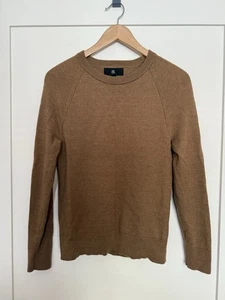 Banana Republic Sweater Womens Sz S Camel Tan 100% Merino Wool Crew Neck Preppy - Picture 1 of 11