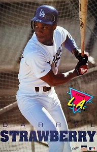 1991 Darryl Strawberry Los Angeles Dodgers Original Starline Action Poster - Picture 1 of 1
