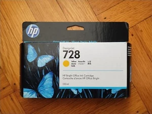 2025 Oryginalny wkład z żółtym atramentem HP 728 130ml F9J65A DesignJet T730 T830 MFP - Zdjęcie 1 z 1