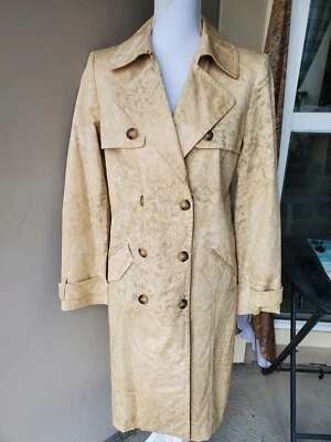 Gabardina Anne Klein Mujer Mediana Beige Floral Bolsillos Primavera Lluvia Abrigo Nuevo con Etiquetas Foto 1 de 4