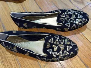  Alexander McQueen Bee Embroidered Sequined Suede Slippers Size 36 - Picture 1 of 11