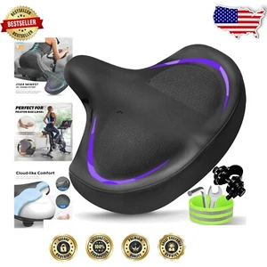 XL Ergonomic Bike Saddle with Waterproof Cover & Reflective Band - All Bikes - Picture 1 of 11