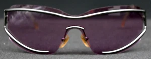 SALVATORE FERRAGAMO Y2K Metal Sculpted Sunglasses purple Lens MADE IN ITALY - Picture 1 of 10