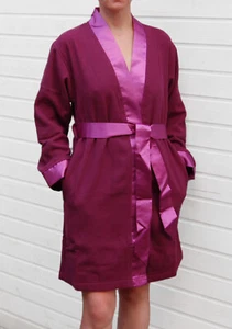 Leonique Accappatoio Kimono, Cintura in Raso, Viola. Taglia XL. NUOVO!!! - Foto 1 di 3