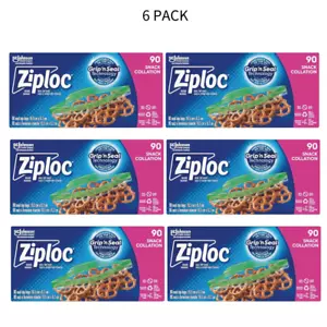 6er Pack Ziploc Snackbeutel, 90 ct - Bild 1 von 2