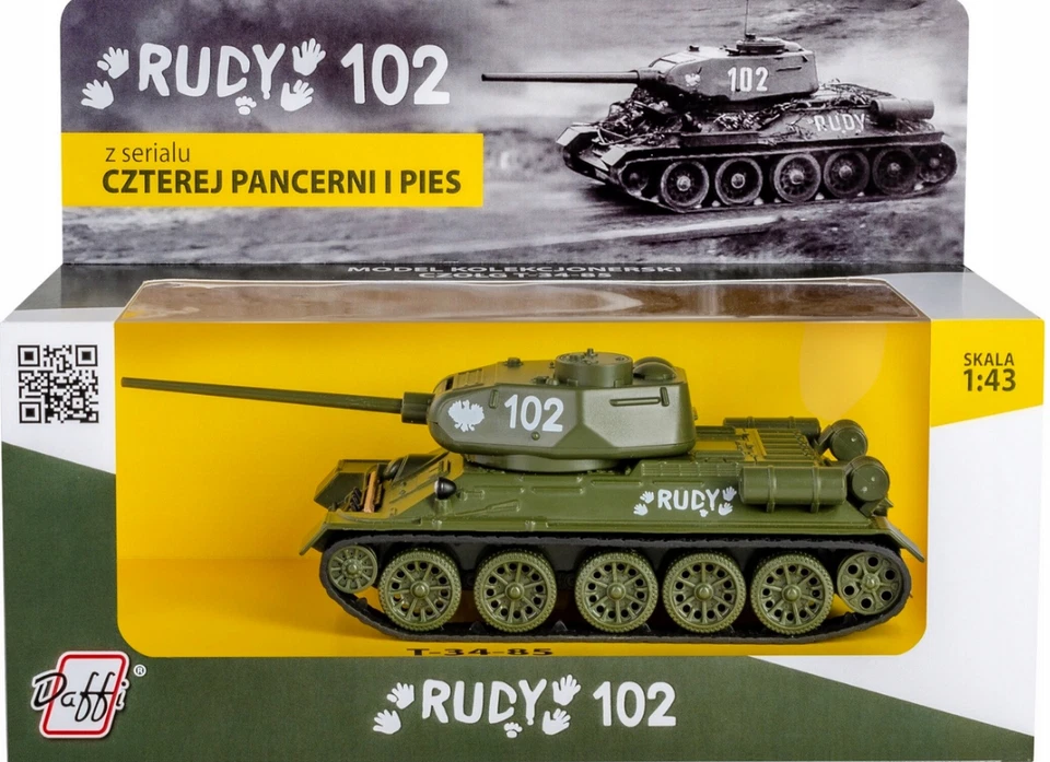 Tank  T-34-85  name:  RUDY 102 scale 1:43  WWII T-34/85 DIECAST metal - Image 1 of 2