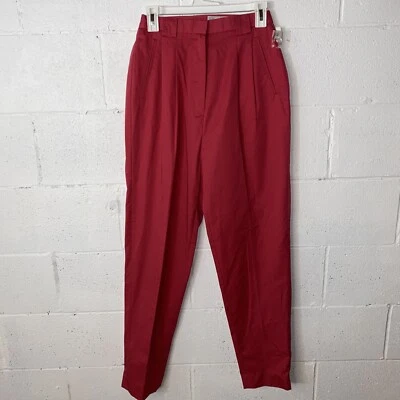 Vintage Izod Club Mujer Rosa Plisado Cintura Alta Años 80 Pantalón 8 Pantalones B1 Foto 1 de 4