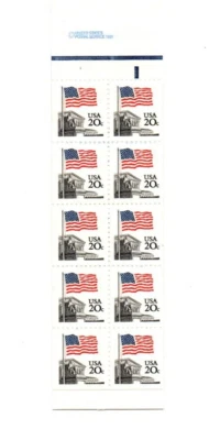 US Stamps #1895 20 cent Flag over Supreme Court Booklet (BK128)  of 10 stamps - Image 1 of 2