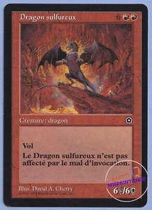 Brimstone dragon Mtg MISPRINT. French. Red shading around (6) in casting cost - Imagen 1 de 3