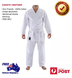KARATE GI LIGHT WEIGHT MARTIAL ARTS UNIFORM 100% COTTON - Picture 1 of 3