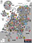 NETHERLANDS Football Clubs Map. Poster. Cartography. (30 x 40 cm).