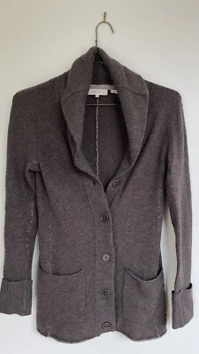 Inhabit кардиган свитер женщин маленький коричневый кашемир смесь драпировки кнопка воротник - Изображение 1 из 4