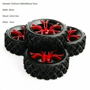 4pcs 1:10 12mm Hex Rally Tires&Wheels Rim Set  For HSP HPI RC Off Road Model Car - Picture 1 of 6