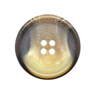 BROWN HORN EFFECT 4 HOLE COAT BUTTONS Size 34mm - Image 1 of 2