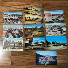 Lot de 11 cartes postales vintage années 1980 lieux Dakota du Sud photos couleur