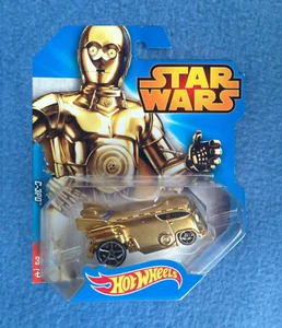 C-3PO VOLKSWAGEN DRAG BUS STAR WARS HOT WHEELS 2014 GOLD CHROME 2.5" LONG VW - Picture 1 of 2