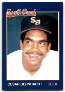 1988 Grand Slam Baseball Card Cesar Bernhardt c South Bend White Sox #1