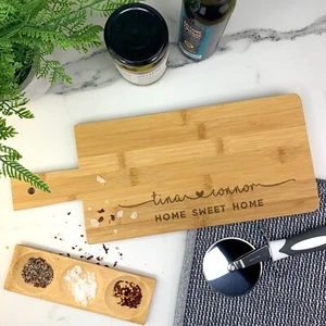 Personalisierte Paare Paddel Schneiden Käsebrett Einweihung Jahrestag Geschenke - Bild 1 von 16