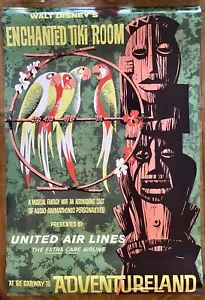 36x54 Poster Enchanted Tiki Room United Air Lines WED Enterprise 1963 Disneyland - Bild 1 von 3