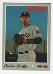 2019 Topps Heritage Baseball Rookie CORBIN MARTIN HOUSTON ASTROS #595 - Picture 1 of 9