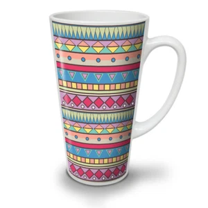 Taza de café con leche colorida con patrones de rayas Wellcoda 12/17 oz - Imagen 1 de 15