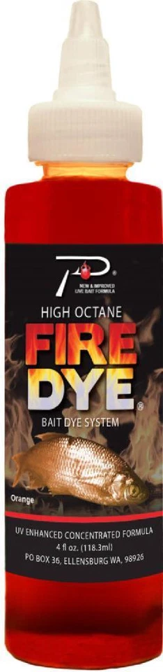 Pautzke Fire Dye Fishing Bait UV Color Enhancer 4 oz Bottle Orange - Image 1 of 1