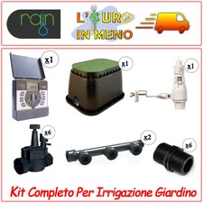 KIT COMPLETO IMPIANTO IRRIGAZIONE GIARDINO RAIN 6 STAZIONI ZONE PROGRAMMATORE