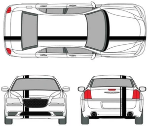 PARA Chrysler 300 300C Touring 300S Racing 5" + 1/2" Raya Gráfica Calcomanía 20 PIES - Imagen 1 de 16