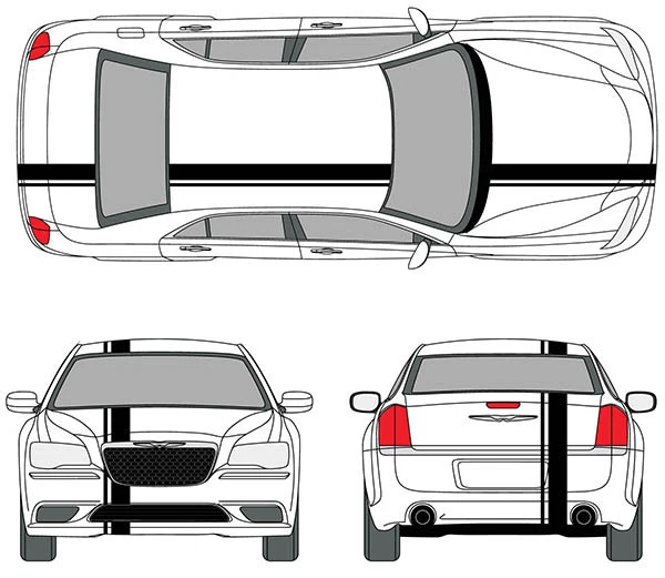 FOR Chrysler 300 300C Touring 300S Racing 5" + 1/2" Stripe Graphic Decal 20 FEET - Image 1 of 1