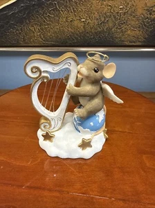 Fitz & Floyd Charming Tails "Harp The Herald Angels Sing" Figurine Christmas - Picture 1 of 11