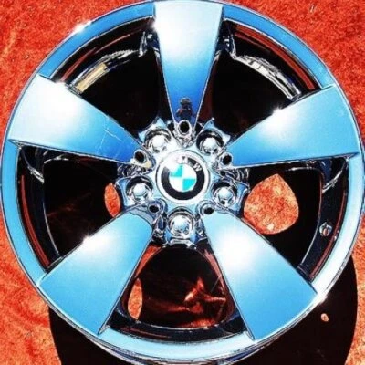 EXCHANGE SET OF 4 CHROME 17" BMW 525I 530I 535I STYLE 138 OEM WHEELS RIMS 59471 - Image 1 of 4
