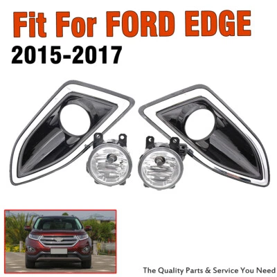 Luces antiniebla de lente transparente luces de parachoques de conducción con bisel de cubierta para Ford Edge 2015-2017 Foto 1 de 4